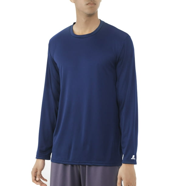 Russell Athletic Men's Dri-Power Performance Long Sleeve Shirt Navy Blue